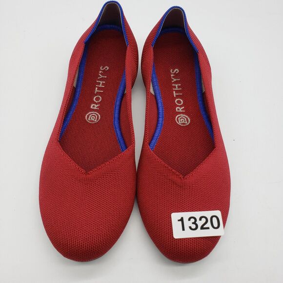 Rothy's Shoes Womens Size 10.5 Red Flat Round Toe Recycled Knit Washable Ballet - Picture 10 of 10